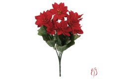 Autronic Puget vianočných ružou, poinsécek červených (7hlav) . Kvetina umelá. UK-0030