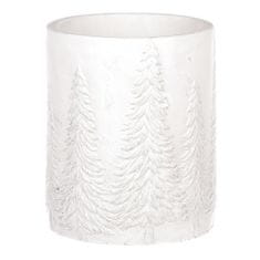 Autronic Váza betónová, motív stromčeka, bielo-strieborné. GD624