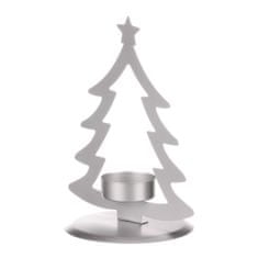 Autronic Svietnik kovový v tvare stromčeka, na čajovú sviečku, matná strieborná. CP151094-STRIBRNA