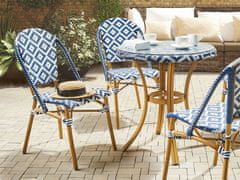Beliani Okrúhly záhradný stôl ø 70 cm s modro-bielym vzorom RIFREDDO