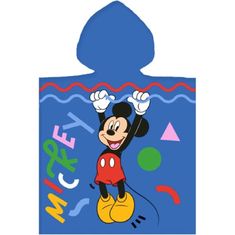 Carbotex Chlapčenské plážové pončo - osuška s kapucňou Mickey Mouse
