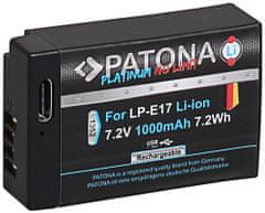 PATONA batéria pre foto Canon LP-E17 1000mAh Li-Ion Platinum USB-C nabíjanie