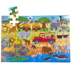 Bigjigs Toys Podlahové Africké dobrodružné 48 dielov