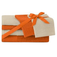 AmeliaHome Sada 6 ks uterákov FLOSS klasický štýl oranžová