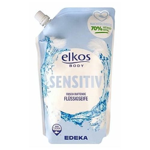 Edeka Elkos tekuté mydlo, náhradná náplň sensitive - 750 ml