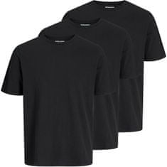 Jack&Jones 3 PACK - pánske tričko JACUNDER Stan dard Fit 12248076 Black (Veľkosť M)