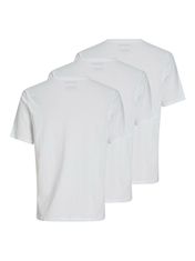 Jack&Jones 3 PACK - pánske tričko JACUNDER Stan dard Fit 12248076 White (Veľkosť XXL)