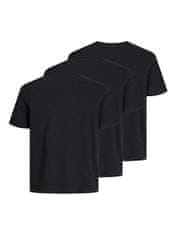 Jack&Jones 3 PACK - pánske tričko JACUNDER Stan dard Fit 12248076 Black (Veľkosť M)