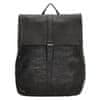 Čierny objemný kožený batoh „Saint Tropez“