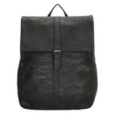 Beagles Čierny objemný kožený batoh „Saint Tropez“