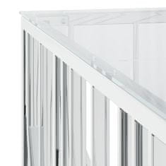 Vidaxl Konferenčný stolík 100x100x50 cm nehrdzavejúca oceľ a sklo