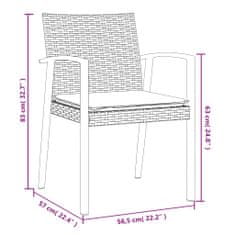 Vidaxl Záhradné stoličky s vankúšmi 4 ks čierne 56,5x57x83cm polyratan