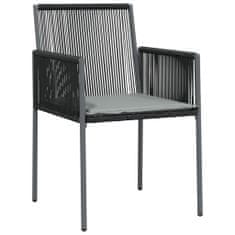 Vidaxl Záhradné stoličky a vankúše 4ks čierne 54x60,5x83,5cm polyratan