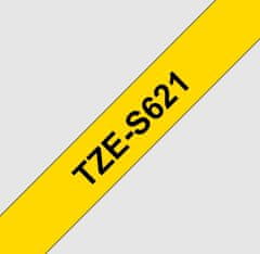 BROTHER extrémně přilnavá páska TZE-S621/ žlutá-černá/ 9mm