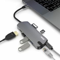 Next One USB-C Pro Multiport Adapter PD-PRO-HUB - sivý
