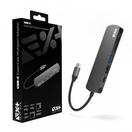 Next One USB-C Essentials Multiport Adapter PD-ESS-HUB - sivý