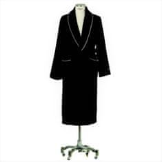 Möve Čierny velúrový bavlnený župan s šálovým golierom a béžovým lemom, Move, XL