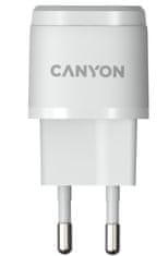Canyon nabíjačka do siete H-20-05, 1x USB-C PD 20W, biela