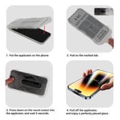 Case4mobile Tvrdené sklo Full Glue Easy-Stick s aplikátorom pre IPHONE 13/13 PRO/14 - čierne TT1906