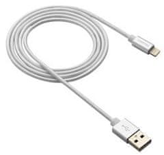 Canyon nabíjací kábel Lightning MFI-3, opletený, Apple certifikát, dĺžka 1m, perleťovo biela