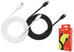 Canyon nabíjací kábel Lightning MFI-3, opletený, Apple certifikát, dĺžka 1m, perleťovo biela