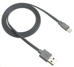 Canyon nabíjací kábel Lightning MFI-2, plochý, Apple certifikát, dĺžka 1m, tmavo šedá