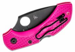 Spyderco C28FPPNS30VBK2 Dragonfly 2 Pink vreckový nôž 5,8 cm, čierna, ružová, FRN