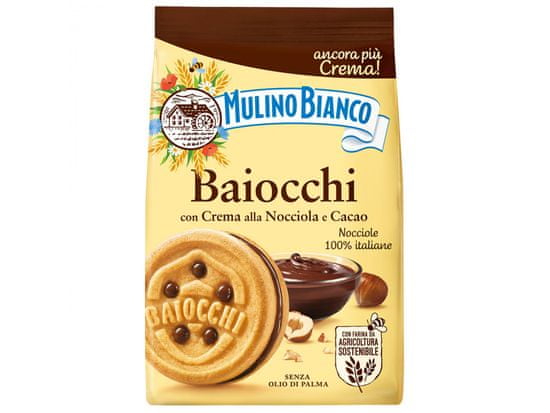 Mulino Bianco MULINO BIANCO Baiocchi - sušienky s lieskovoorieškovým krémom a kakaom 260g
