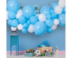 Balóniková girlanda - Sada baby modrobiela - 300 cm - 65 ks - Baby shower