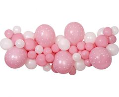 Balóniková girlanda - Sada baby ružovobiela - 300 cm - 65 ks - Baby shower