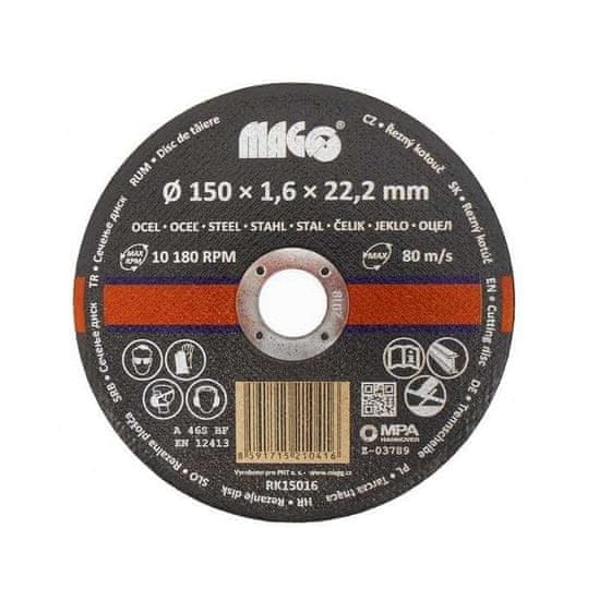 MAGG Kotúč rezný na oceľ, nerez 150x1,6mm (RN15016)