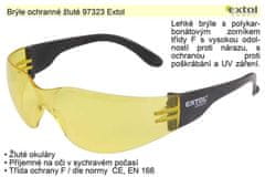 Extol Craft Okuliare ochranné, žlté, s UV filtrovať (97323)