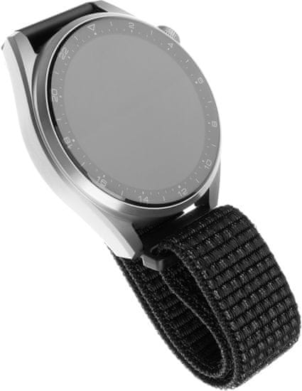 FIXED nylonový řemínek s Quick Releasa 22mm pro smartwatch, čierna