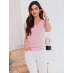 Edoti Dámske jednofarebné tričko KATY svetlo ružové MDN17369 L