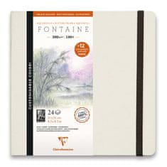 Clairefontaine Akvarelový album Fontaine Hot Pressed s pohľadmi, 21 x 21 cm, 24 listov, 300 g