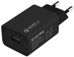 ColorWay 1x USB/ sieťová nabíjačka/ 18W/ Quick Charge/ Čierna