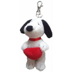 Snoopy plyšová kľúčenka 11,5 cm so srdcom