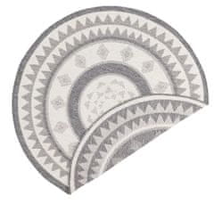 NORTHRUGS Kusový koberec Twin Supreme 103413 Jamaica grey creme – na von aj na doma 140x140 (priemer) kruh
