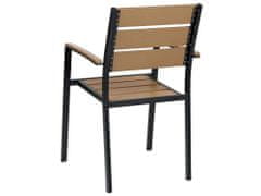 Beliani Súprava 6 jedálenských stoličiek svetlé drevo/čierna VERNIO