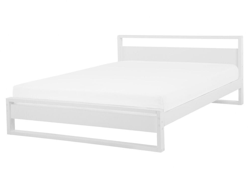 Beliani Drevená posteľ 160 x 200 cm biela GIULIA