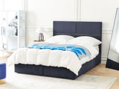 Beliani Zamatová posteľ s úložným priestorom 140 x 200 cm čierna VERNOYES