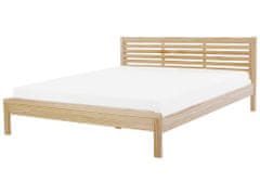 Beliani Drevená posteľ 180 x 200 cm svetlohnedá CARNAC