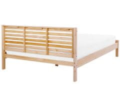 Beliani Drevená posteľ 180 x 200 cm svetlohnedá CARNAC