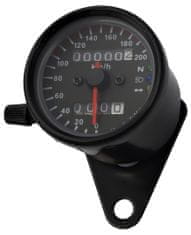 M-Style mechanický analógový tachometer na motocykel retro 200 čierny 
