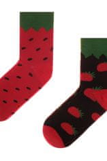 Amiatex Dámske ponožky 80 Funny strawberry, čierna, 45/47
