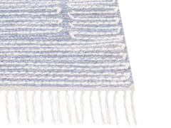 Beliani Bavlnený koberec 160 x 230 cm modrá/biela ANSAR
