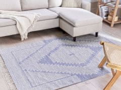 Beliani Bavlnený koberec 140 x 200 cm modrá/biela ANSAR