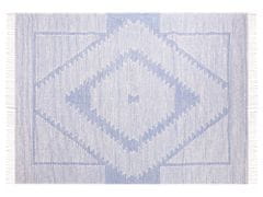 Beliani Bavlnený koberec 140 x 200 cm modrá/biela ANSAR