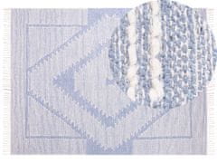 Beliani Bavlnený koberec 160 x 230 cm modrá/biela ANSAR