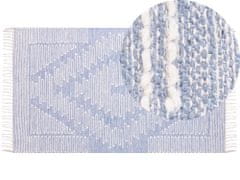Beliani Bavlnený koberec 80 x 150 cm modrá/biela ANSAR